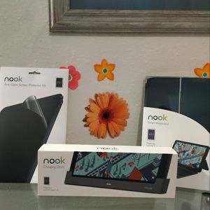 Nook 10.1" Tablet Accessories New - charging dock, keyboard, screen protector